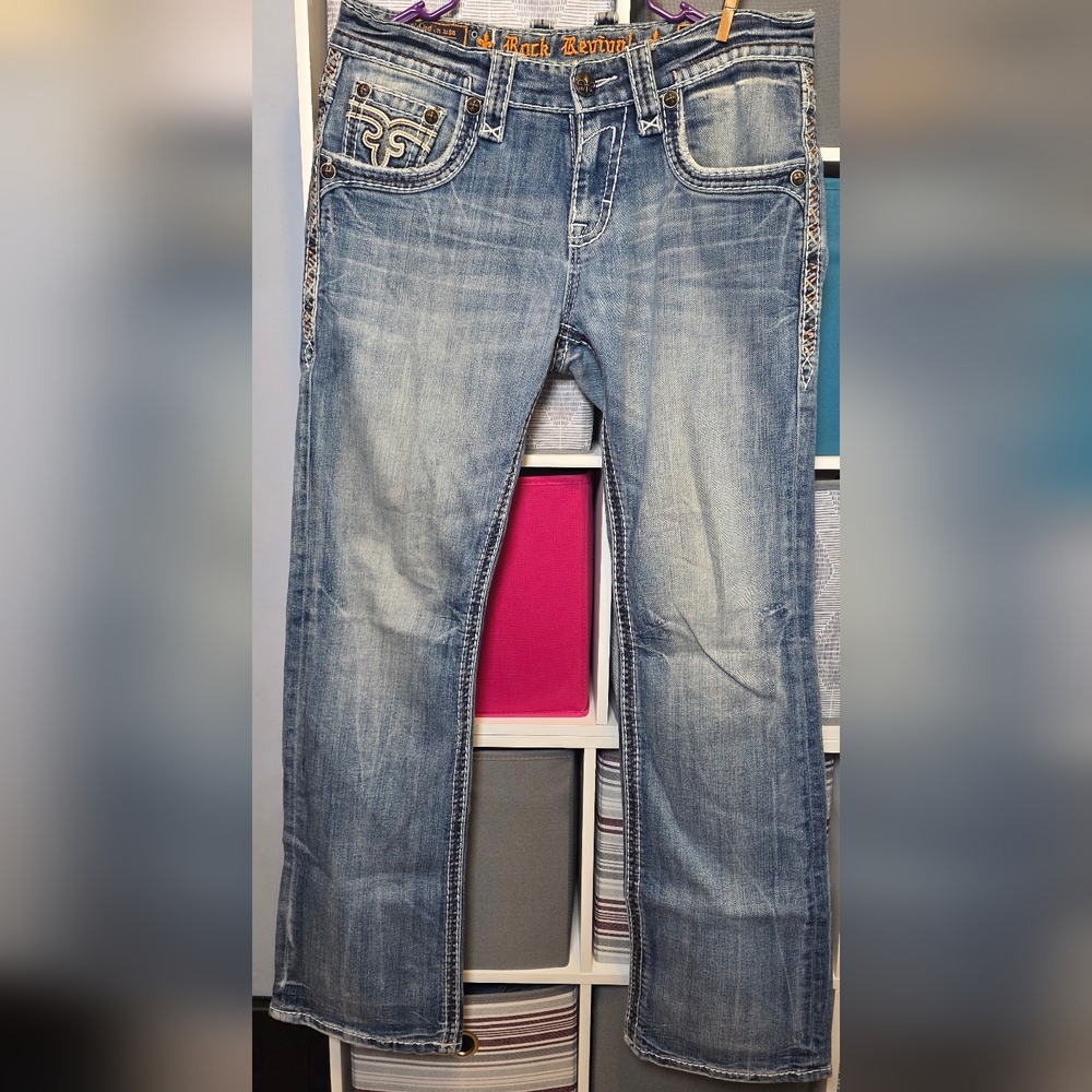Rock Revival Light Blue Slim Bootcut Jeans